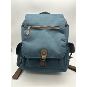 Legacy Insulated Wine & Cheese Cooler Bag Waxed Canvas Blue 3 Bottles